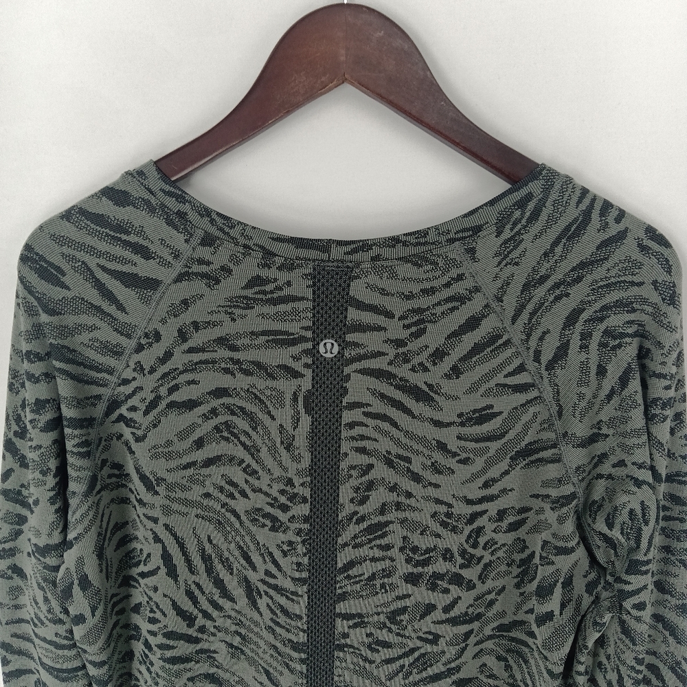 Lululemon Swiftly Tech 2.0 Long Sleeve Race Length Primal Clash Black Gray 16 - Picture 12 of 15